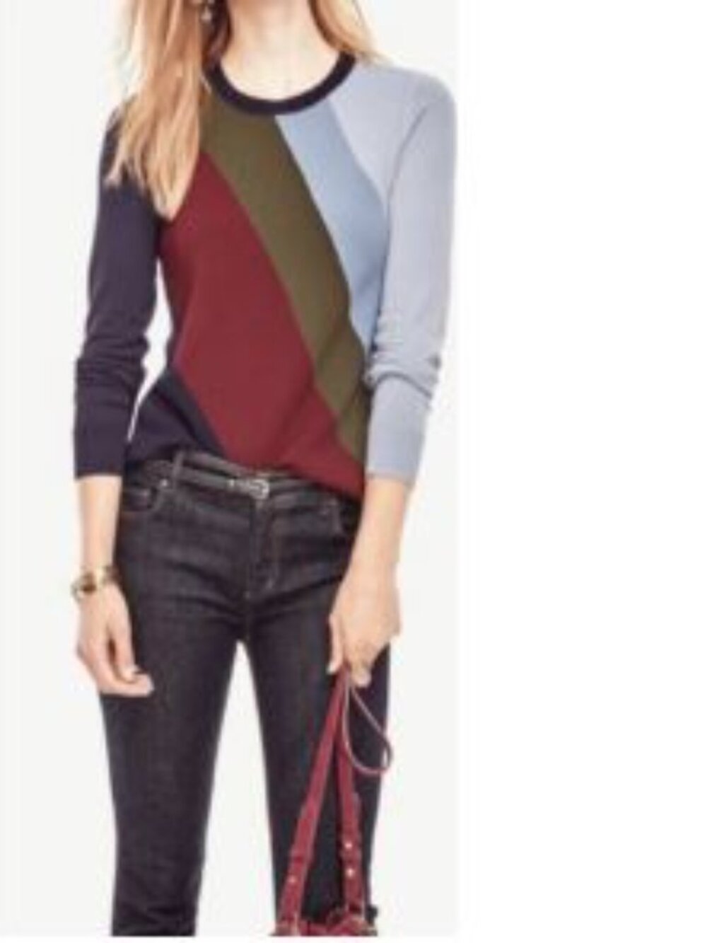 Ann Taylor Color block Design Jewel tone Sweater , size Medium